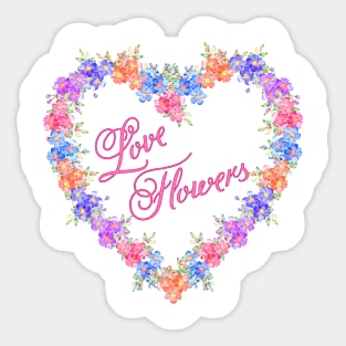 Love Flowers Heart Wreath Sticker